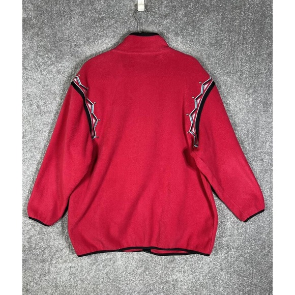 Bob Mackie Wearable Art Oversize Full Zip Fleece Jacket Womens Large Embroidered - Picture 2 of 14